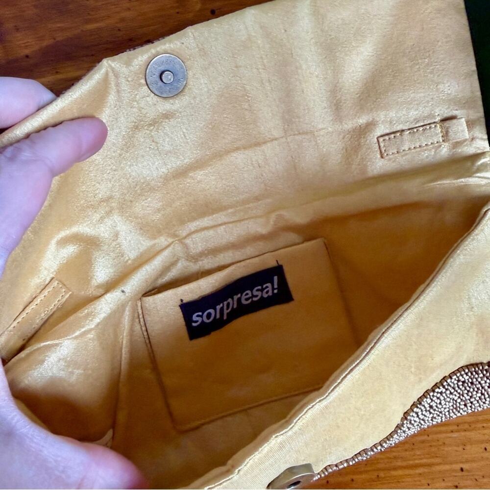 Vintage Sopressa Gold Beaded Clutch | Metallic Statement Evening Bag - Picture 4 of 7